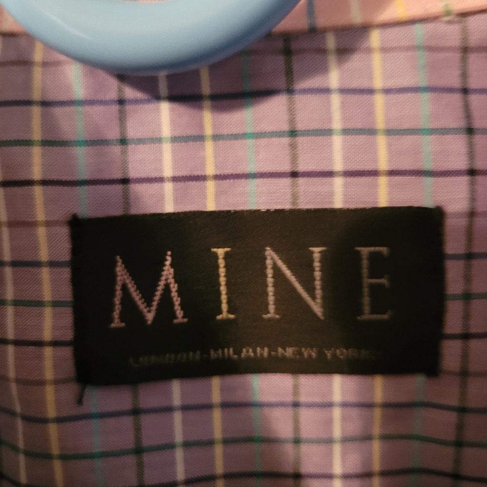 MINE London Milan New York mens button down color block shirt - L.     G4 - Picture 8 of 9